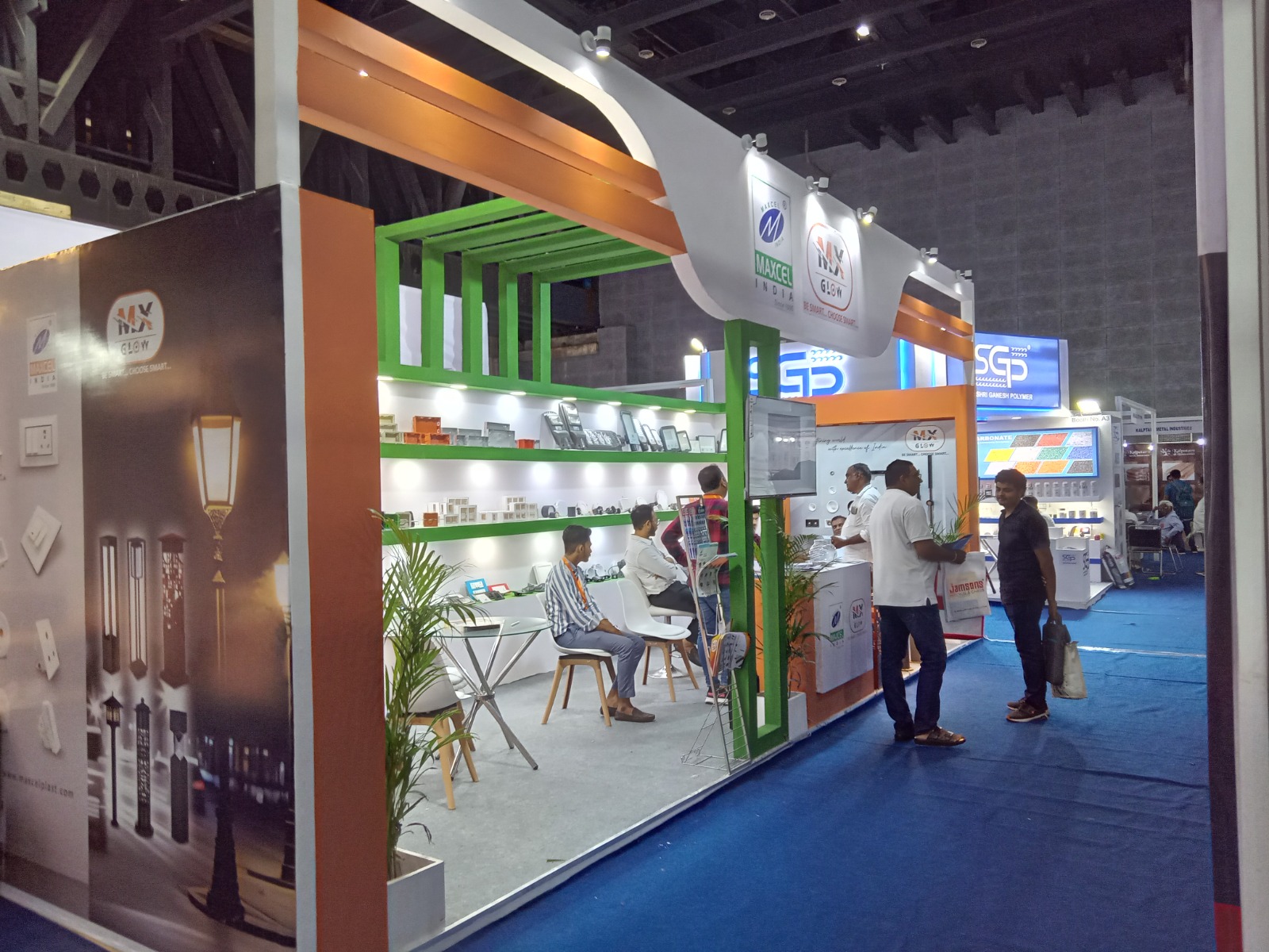 Brand exhibition showcase at industry expo