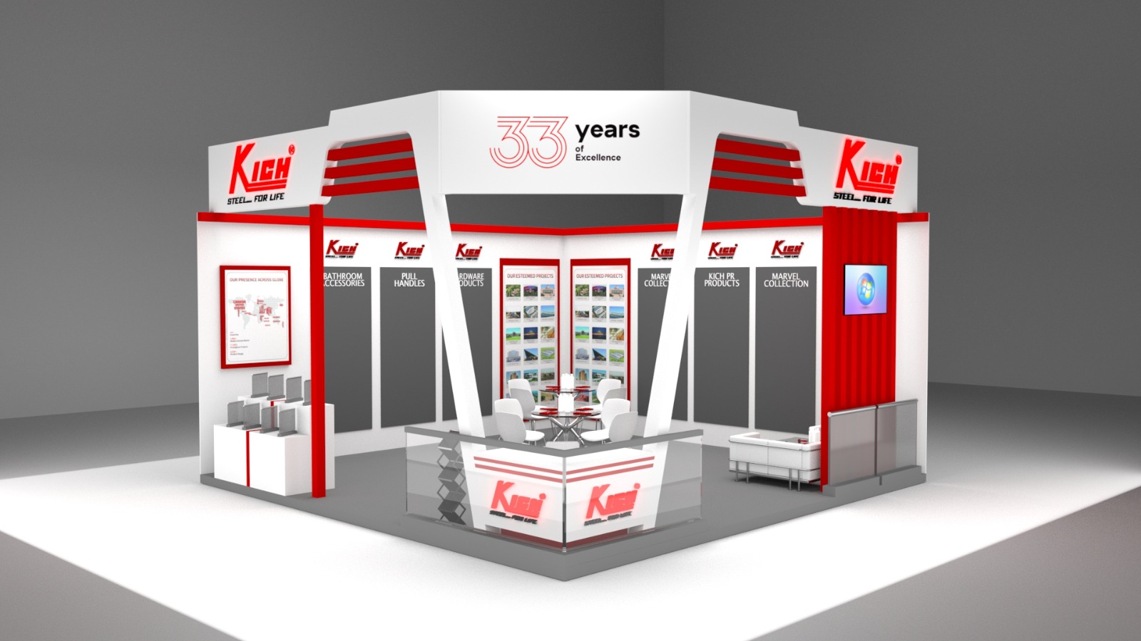 Creative exhibition booth design and setup